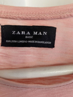 Zara men's t-shirt large used, beige and pink