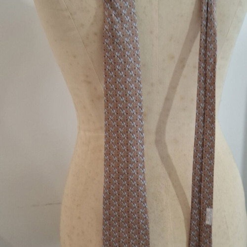 Hermes vintage silk brown tie
