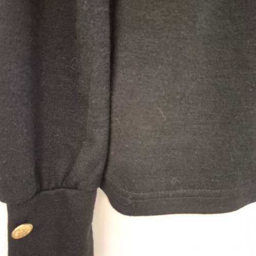Black blouse new with gold buttons and puffed shoulders size S