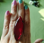 Ring large, like new, red, adjustable