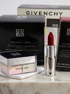 Givenchy Luxury Cosmetics Set new, Prisme Libre Face Powder and Le Rouge Lipstick