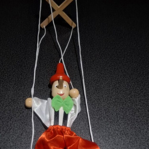 Wooden Pinocchio Marionette decorative handmade, new