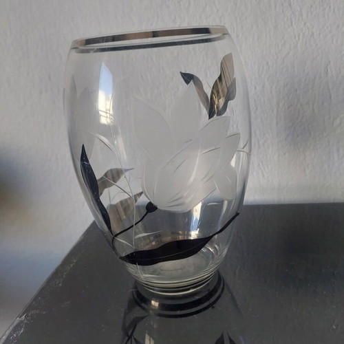 Vintage vase with silver details used