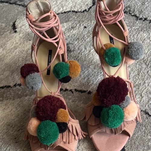 Zara sandals new size 39 beige multicolor 10 cm heel