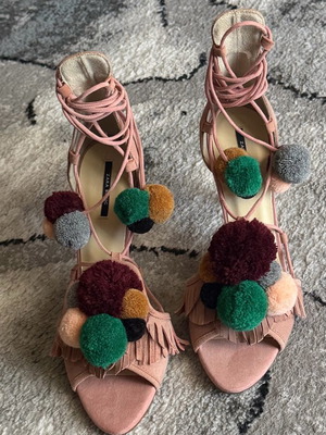 Zara sandals new size 39 beige multicolor 10 cm heel