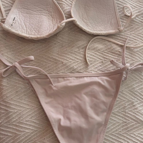 Calzedonia knitted bikini swimsuit like new, white and beige, size S