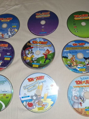Tom and Jerry DVDs used, dubbed in Greek, sold in sets or individually