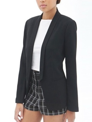 H&M Ανοιχτό Εφαρμοστό Σακάκι Μαύρο, σαν καινούργιο, μέγεθος M