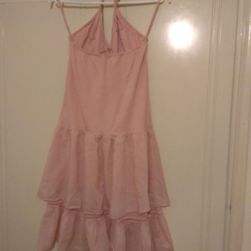 Dress pink with ruffles and open back used, size M, Made in Italy
