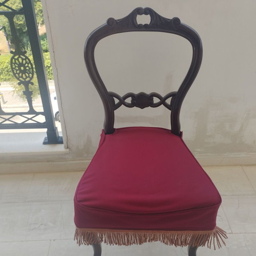 Handmade solid wood chairs like new, set of 6 with covers