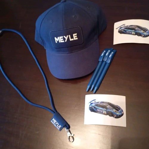 Meyle set with cap, lanyard keychain, 3 pens and 2 stickers new