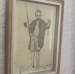 The Young Angler Αρχικό σχέδιο με μολύβι και μελάνι 2024 κατά παραγγελία