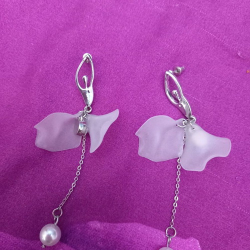 Earrings dancer style with petal skirt new