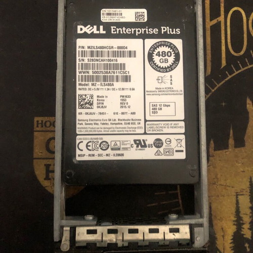 Dell SAS SSD 480GB 2.5” like new