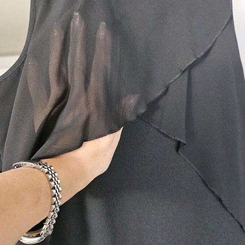 S.Oliver viscose dress with transparencies xsmall like new, black