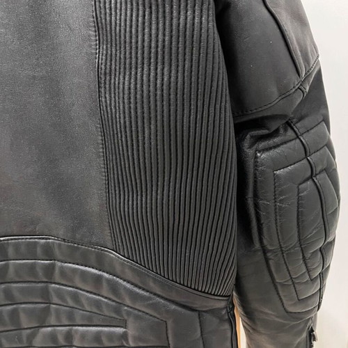 Motorcycle jacket made of calf leather used, size S, black