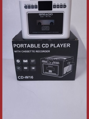 Greadio CD-W16 Portable CD Player with Cassette Recorder and Bluetooth