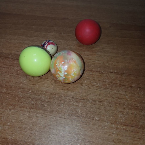 Bouncy balls used, all together