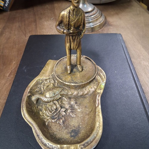 Cretan ashtray used, brass vintage piece