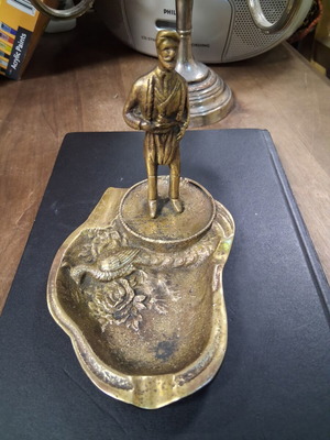Cretan ashtray used, brass vintage piece