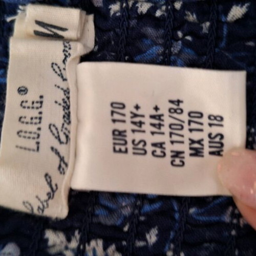 H&M one-piece like new, blue, size S