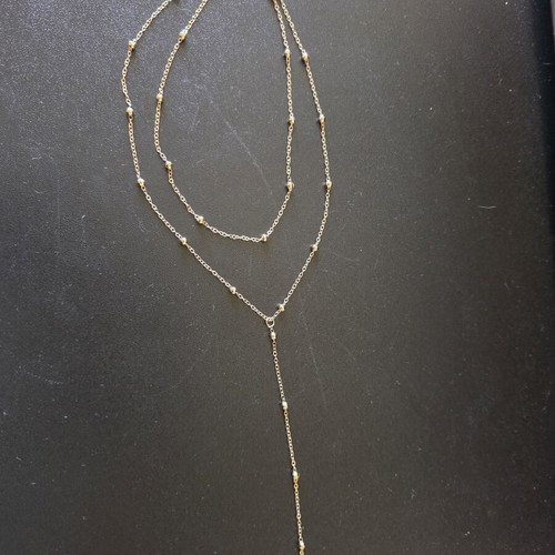 Necklace layered gold with delicate stones new