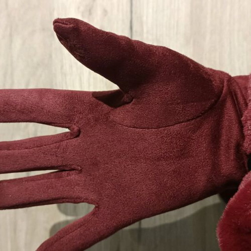 Amelie gloves burgundy new, size Large