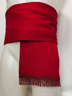 Traditional men's belt burgundy with fringes 18cm, Palatino