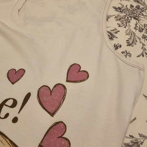 Forever Friends nightdress L/XL like new, white with pink hearts