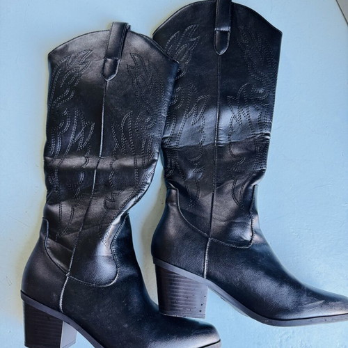 Black cowboy boots women's size 38