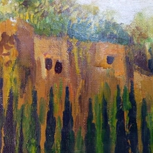 Oil painting on canvas used