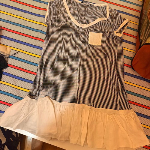 Zara Woman striped dress used, navy and white, size M
