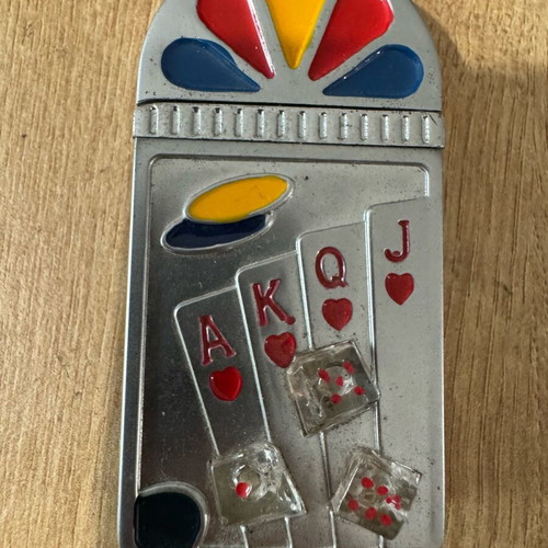 Playing card lighter used with red and yellow lights