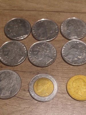 Ιταλικά νομίσματα μεταχειρισμένα, πακέτο 10 τεμαχίων, παλιά
