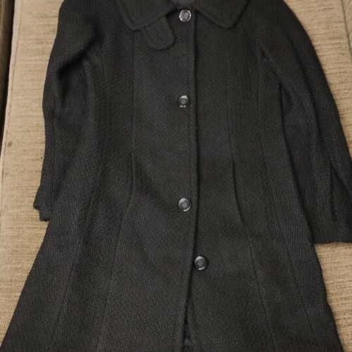 Bouclé coat with bell sleeves black like new size M