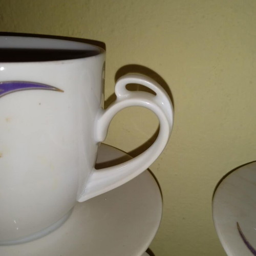 Coffee or tea cups set of 6 porcelain with subtle design new