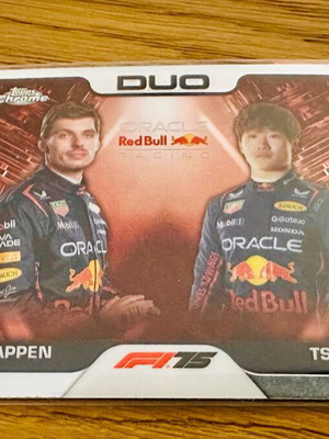 Verstappen/Tsunoda DUO Topps Chrome F1 2025 like new