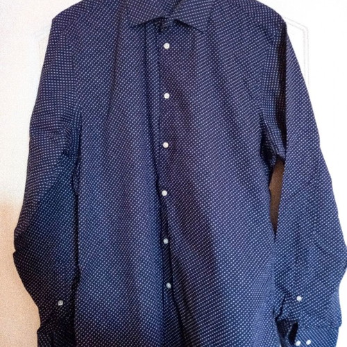 French Connection men's shirt like new, 100% cotton blue micro pattern