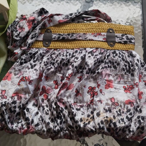 Fabric shoulder bag large multicolored new