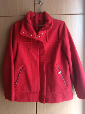 Red jacket like new, fleece fabric with zipper, for L/XL