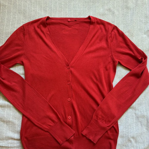 Red Hot Deux Pièces Knit Bundle V-Neck Cardigan & Wool Blend Jumper Set Size M