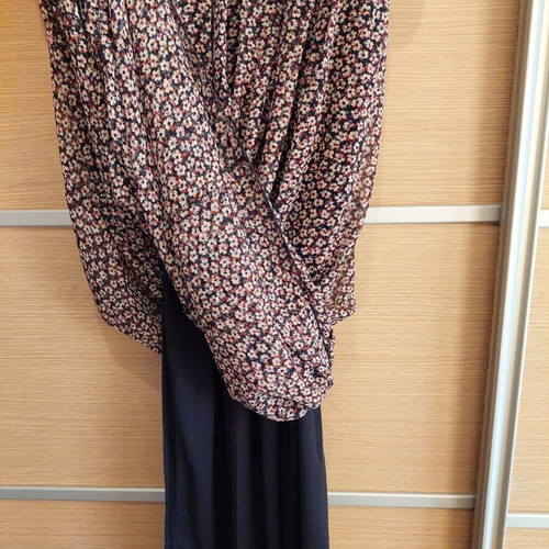 Desiree long floral dress size S like new, black and beige