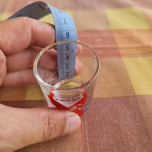 Serkova Vodka collectible shot glass used, 90s-2000s