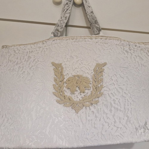 Beach bag new with lace and embroidery, white handbag