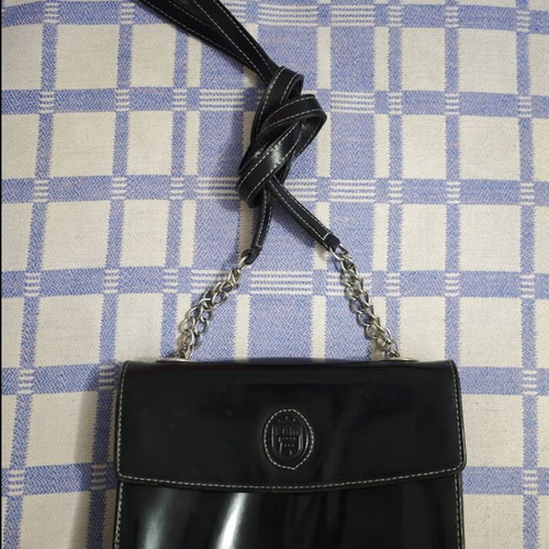 KEM crossbody bag used, black leather