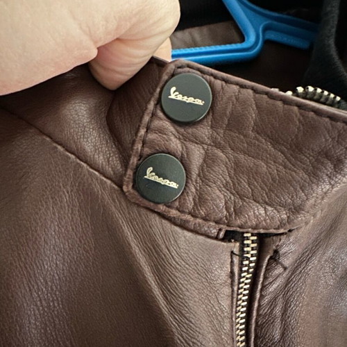 Vespa Piaggio leather jacket used, brown, size XL fits like L