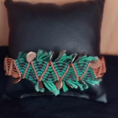 Handmade macrame bracelets set of 3 like new, multicolor