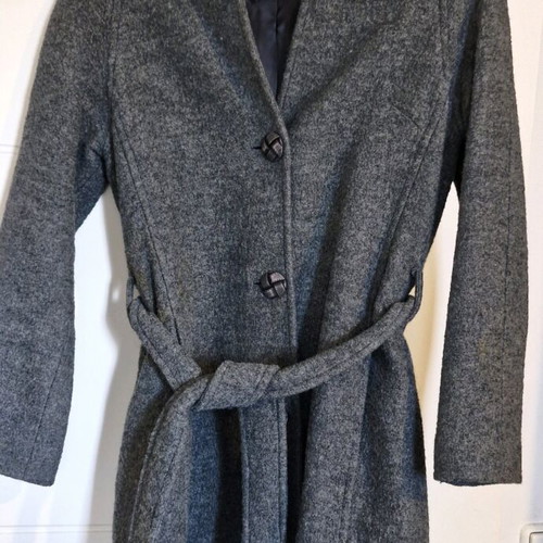 One On One women's gray wool coat used, slim fit