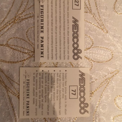 Panini stickers Mexico 1986 no 27 and no 77