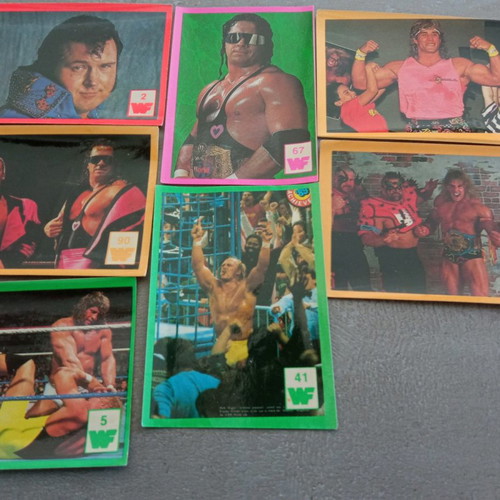World Wrestling stickers used, 1980s decade, set of 16
